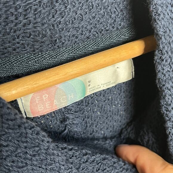 Free People Beach Women’s Navy Blue Mock Neck Dolman Pullover Sweater Small - Picture 4 of 10